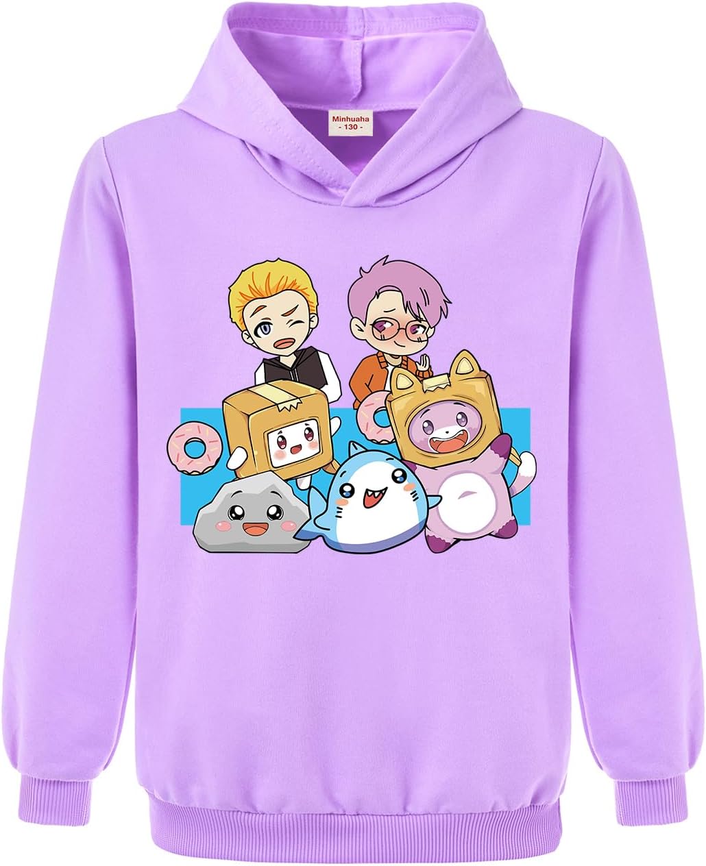 Minhuaha Foxy and Boxy Hoodie Girls Boys Cartoon Prints Cotton